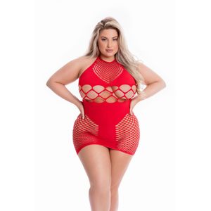 Pink Lipstick Lingerie - GIRL GONE BAD DRESS RED, PLUS SIZE