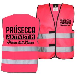 Prosecco Aktivistin Kostüm mit Sicherheitsweste – Damen, Karneval und Fasching Verkleidung Rosa S