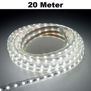 Leuchtstreifen SMD2835 60 LED/Meter LED Strip Stripe Lichtleiste Lichterkette Lichtband Lichtstreifen Band Weiß 20 Meter Länge Komplett Set