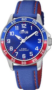 Lotus Kinder Jugend Uhr Armbanduhr 18787/1 Ledertextilarmband blau