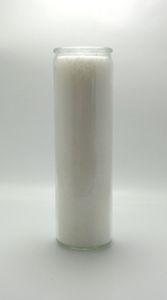 Kerze im großen Glas - Weiß - ohne Duft - weiße Glaskerze - Höhe ca. 20,5 cm