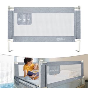 LZQ Detská zábrana na posteľ Bed Guard 200 cm - výškovo nastaviteľná zábrana na posteľ pre rodinnú posteľ a detskú postieľku, ochrana proti vypadnutiu z postele, sivá
