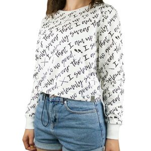 Harry Potter - "I Solemnly Swear" Kurzes Sweatshirt für Damen NS5395 (XL) (Weiß/Schwarz)