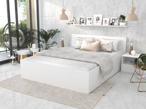 MEBLITO Doppelbett Emma Bett mit Bettkästen Schlafzimmer 120x200 Modern Weiß