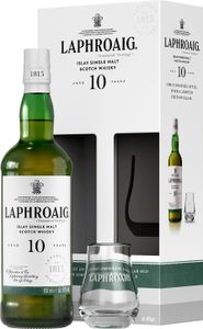 Laphroaig 10 Jahre - Geschenkset mit Glas - Islay Single Malt Scotch Whisky Laphroaig 10 Jahre - Geschenkset mit Glas - Islay Single Malt Scotch Whisky