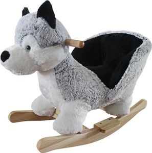 babyGO Schaukeltier Rocker Husky - Tierstimme, Birkenholz-Kufen, ab 10 Monaten