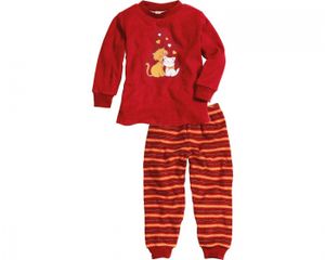 Playshoes Schlafanzug Frottee Katzen, in rot, Größe 98