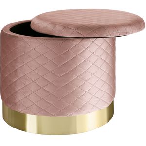 tectake Sitzhocker Coco gepolstert in Samtoptik 300kg mit Stauraum - rosa