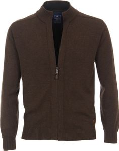 REDMOND Casual Herren Strickjacke Stehkragen Zipper Regular-Fit Dunkelbraun 3XL REDMOND Casual Herren Strickjacke Stehkragen Zipper Regular-Fit Dunkelbraun 3XL