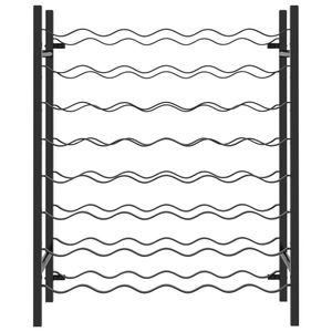 vidaXL Weinregal für 48 Flaschen Schwarz Metall