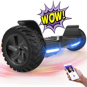 GeekMe Hoverboard 8,5 Zoll Elektro Scooter mit Bluetooth, All Terrain Selbstausgleichender Elektroroller mit LED-Beleuchtung für Erwachsene und Kinder