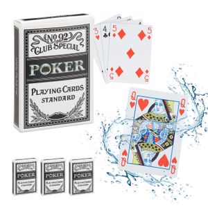 4 x vodotesné plastové pokerové karty