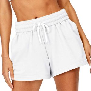 Damen Sommer Kordelzug Shorts Damen Elastische Taillentaschen Lose Hotpants,Farbe: Weiß,Größe:XL