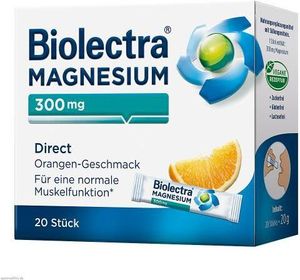 Biolectra Magnézium 300 mg Priame oranžové tyčinky 20 St
