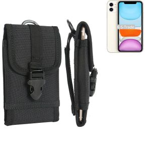 K-S-Trade Holster Handy Hülle kompatibel mit Apple iPhone 11 Holster Handytasche Gürtel Tasche Schutz Hülle Robust Outdoor schwarz