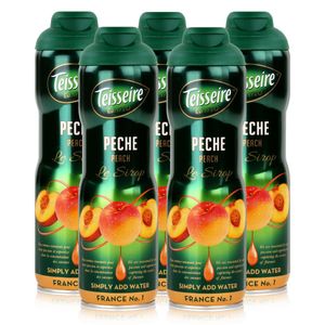 Teisseire Getränke-Sirup Peach/Pfirsich 600ml - Intensiv im Geschmack (5er Pack)