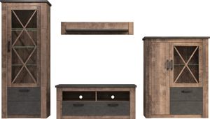 trendteam Wohnen Wohnwand Georgia Tabak Eiche + Matera NB/Tabak Eiche NB 365 x 205 x 47 cm