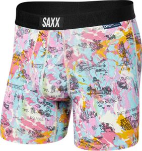 Herren-Schnelltrocknungsboxershorts SAXX VIBE Boxer Brief - Nationalparks - Rosa - M