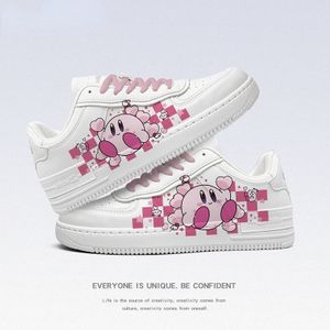 Damen Cartoon Cute Kirby Sneakers Co-branded Low-Top Turnschuhe Student Süß Cool Sportschuhe Weiß Gr.40