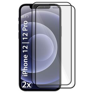 2x Fullcover 9D Panzerglas iPhone 12 | 12 Pro kratzfeste Panzerfolie 9H Hart Glas Folie mit optimalem Displayschutz blasenfreie Schutzfolie