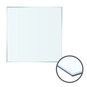 HOOZ Glasplatte 60x60x0,6 cm mit Facettenschliff - Klarglas ESG Sicherheitsglas