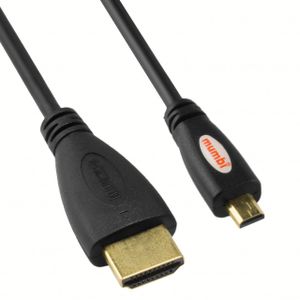 mumbi Premium High Speed Micro HDMI Kabel Full HD 3D / Micro HDMI D Stecker auf HDMI A Stecker - VERGOLDETE Kontakte 5,00m