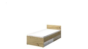 Minio, Bett "Nantes" 90x200 cm, ohne Matratze, Fronten Hochglanz, Artisan Eiche/Weiss Farbe