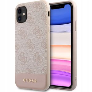 Guess Apple iPhone 11 6,1" Hard Case 4G Stripe Collection - pink