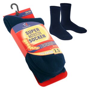 Footstar Damen und Herren Feet Heater Thermo Socken (1 Paar), Extra warme Winter Socken - Navy 35-38