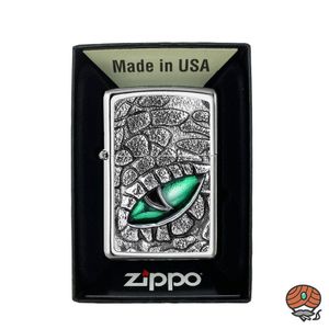 Zippo Benzin-Feuerzeug Kroko Eye grün, unbefüllt