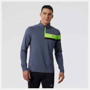 New Balance Accelerate Half Zip sporthemd Herren grau Größe M