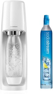 SodaStream Spirit White - výrobník domácí perlivé vody, bombička s potravinářským CO2 plynem, lahev Fuse 1 litr