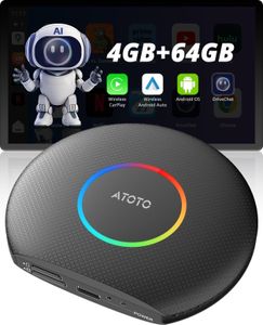 CB6 CarPlay AI Box Android 13, Wireless CarPlay & Android Auto Wireless Adapter mit Netflix/YouTube, AI Dongle mit GPS-Tracking, 4G LTE, 5G Wi-Fi, Dual Bluetooth, SIM-und TF-Karte, 4G+ 64G, Schwarz