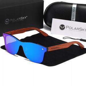 SONNENBRILLE MIT POLARISIERTEM UV400-HOLZ POLARSKY mit Satz