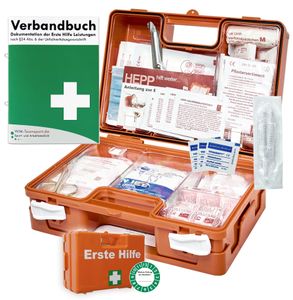 Erste Hilfe Kasten mit aktueller DIN/EN 13157 für BÜRO & BETRIEBE + DIN/EN 13164 für KFZ - INKL. Verbandbuch & Hygieneset