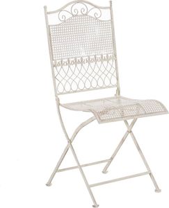 CLP Stuhl Kiran klappbarer Gartenstuhl mit edlen Verzierungen,antik-creme