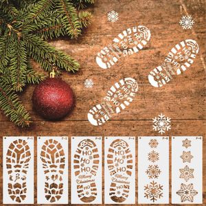 Santa Fußabdruck Vorlage Fußabdruck Schablone Weihnachtsmann Schuhabdruck 6-teiliges Set