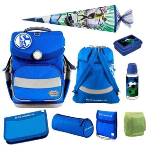 School Mood Fußball Schulranzen für Jungen 1. Klasse FC Schalke 04 Schultasche im Set 10-teilig mit großer Schultüte 85 cm