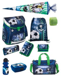 Fußball Schulranzen Set 10tlg Scooli Campus Sporttasche Schultüte blau Football Ranzen 1. Klasse Einschulung