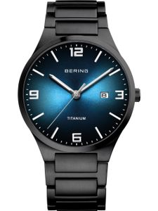 BERING Herrenuhr analog Quarz mit Titanband mit Titanelementen-Armband 15240-727