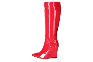 Giaro Stiefel in Übergrößen Rot  ELLA RED SHINY große Damenschuhe, Größe:45