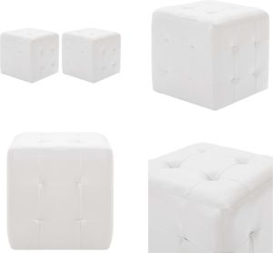vidaXL Pouf 2 Stk. Weiß 30x30x30 cm Kunstleder - Sitzpuff - Sitzpuffs - Pouf - Poufs