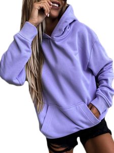 Damen Langarm Hoodie Loose Sweatshirt Casual Top Shirt,Farbe: ,Größe:,Farbe: lila,Größe:L