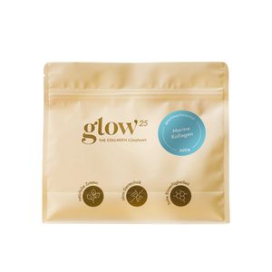 Glow25® Marine Collagen Pulver [300g] - Perfekte Löslichkeit - Fisch Kollagen - Bioaktives Kollagen Hydrolysat - Natur