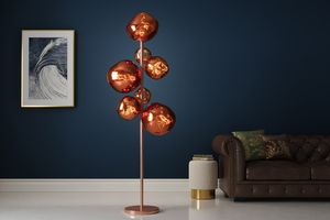 riess-ambiente Design Stehlampe LIQUID DIAMOND 170cm kupfer Glas Stahl sieben Schirme Kugelleuchte