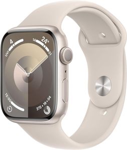 Apple Watch Series 9 (GPS, 45mm) - Starlight Aluminium Case with M/L Starlight Sport Band (US Spec)