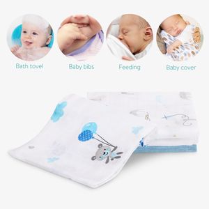 Navaris Baby Mullwindel Set - 4x Mulltuch zum Stillen Pucken Wickeln - 80x80cm Pucktuch Spucktuch - Stilltuch aus Viskose und Baumwolle