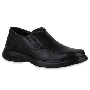 VAN HILL Herren Klassische Halbschuhe Bequeme Slip On Profil-Sohle Schuhe 841191, Farbe: Schwarz, Größe: 44