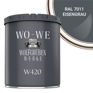 Holzfarbe Holzlack Holzanstrich Holzbeschichtung W420 - Eisengrau RAL 7011 - 750ml