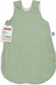 pic Bear Sommerschlafsack mit Beinfreiheit aus 100% Baumwolle Musselin 62/68cm Größe: 62/68 Motiv: grayed jade Musselin
